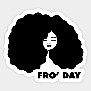Fro Afro Hair Natural African Woman Sticker